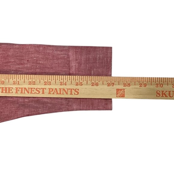 Untuckit Wrinkle-Resistant 100% Linen Red Long Sleeve Button-Up Shirt Size Large - Picture 6 of 6